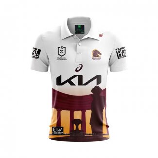 Maillot Polo Brisbane Broncos Rugby 2024 ANZAC